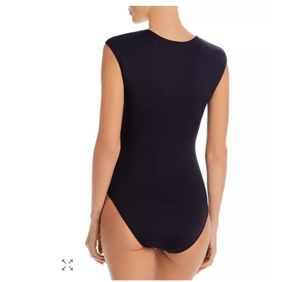 Bleu Rod Beattie Black V-Neck Cap Sleeve One Piece Swimsuit  NWT‎ SIZE 4 (A) - Picture 5 of 8